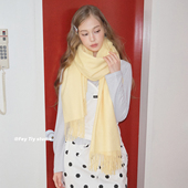 柔软加大加厚围巾披肩女两用秋冬季 feytiy 香草奶黄 保暖纯色百搭