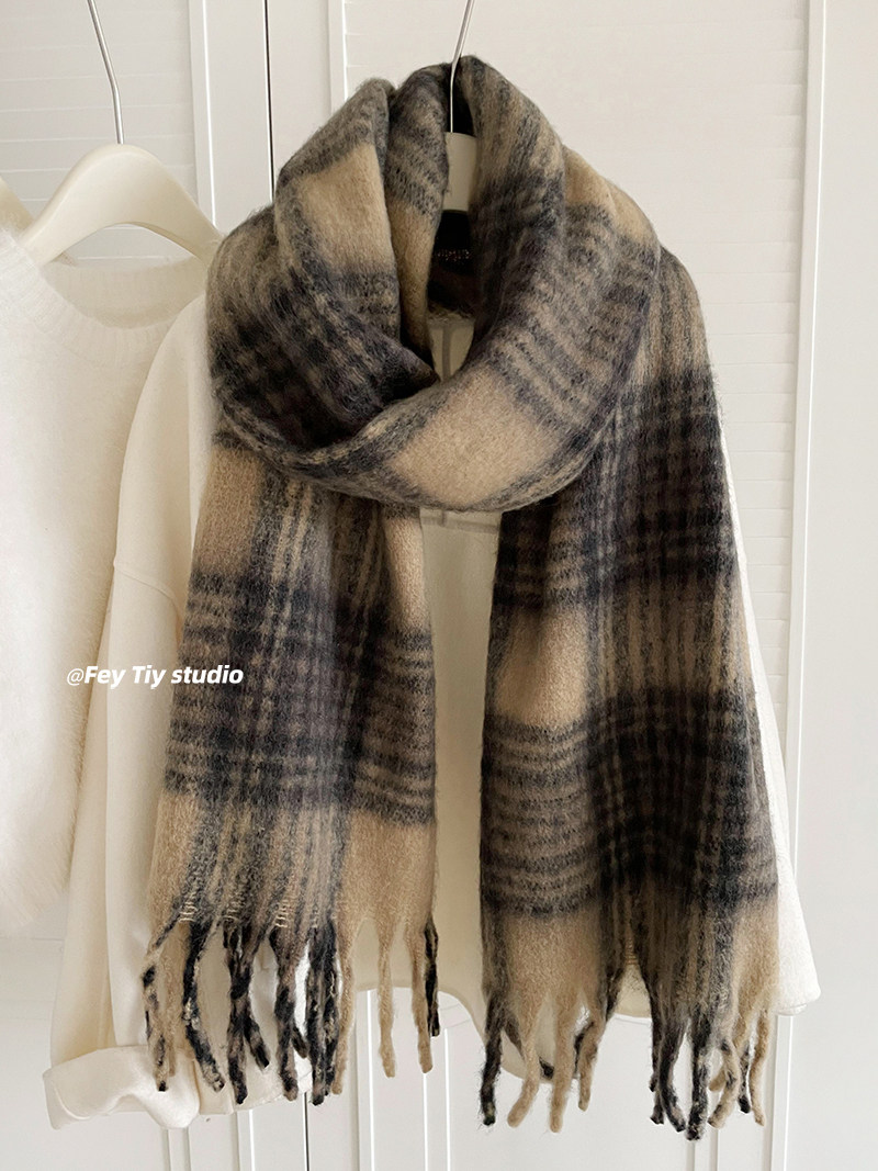 中性风冬季氛围感马海毛围巾披肩男女复古格子两用保暖百搭情侣款,服饰配件/皮带/帽子/围巾,围巾/丝巾/披肩,淘宝优惠券,粉丝福利购,淘宝优惠卷