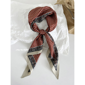 枣红男女 秩序感复古丝巾三角巾百搭两用春秋新款 feytiy 几何图腾