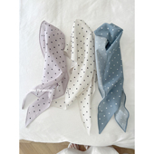 时髦波点菱形丝巾 feytiy 定制法式 100%棉系脖颈简约文艺春夏围巾