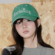 防晒鸭舌帽 复古时髦字母纯棉棒球帽男女春夏季 feytiy 显白首尔绿