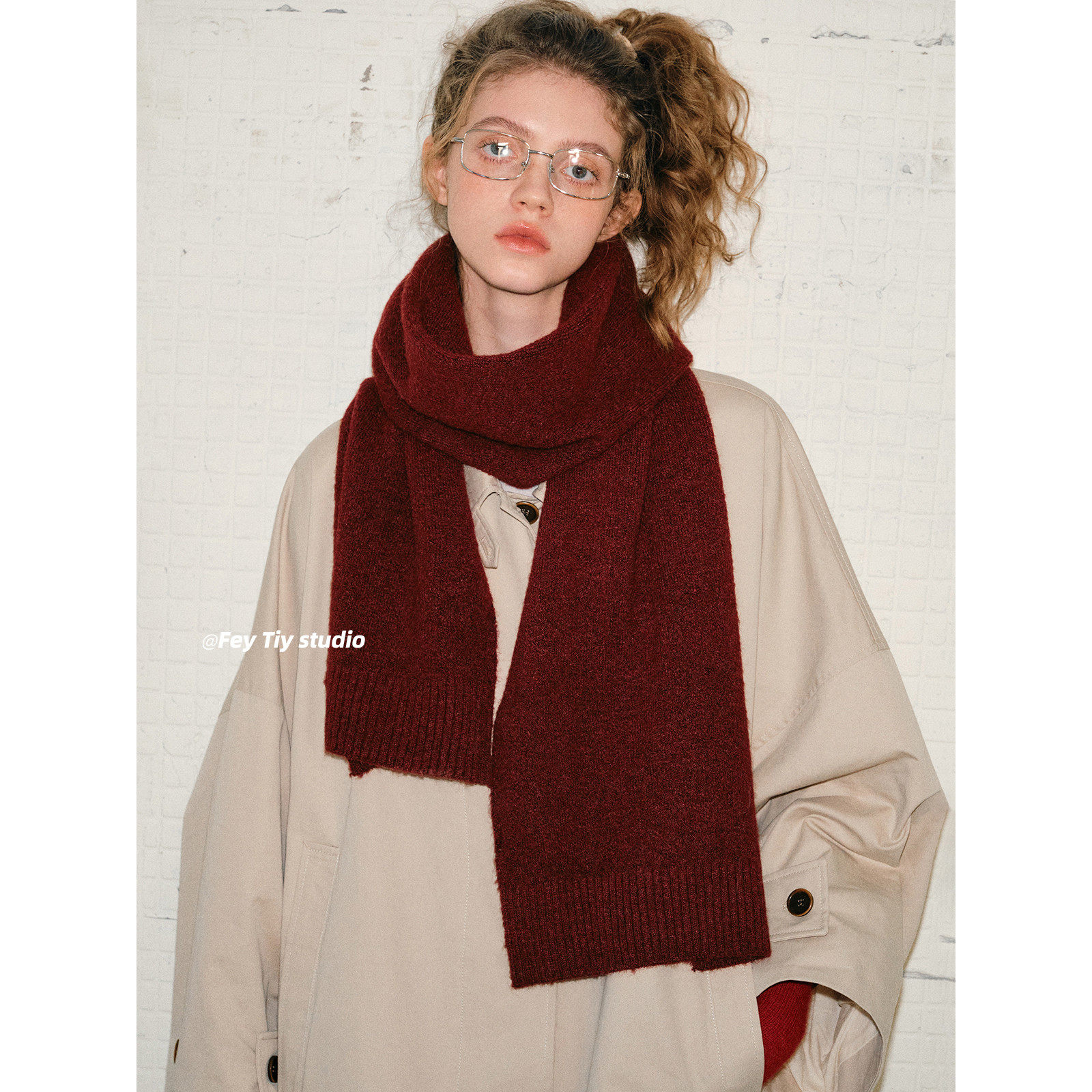 feytiy 复古红 时髦百搭保暖围巾披肩两用秋冬新款仿羊绒针织围脖,服饰配件/皮带/帽子/围巾,围巾/丝巾/披肩,淘宝优惠券,粉丝福利购,淘宝优惠卷