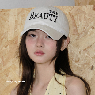 修饰脸型纯棉百搭棒球帽新款 美人 遮阳透气鸭舌帽 BEAUTY feytiy