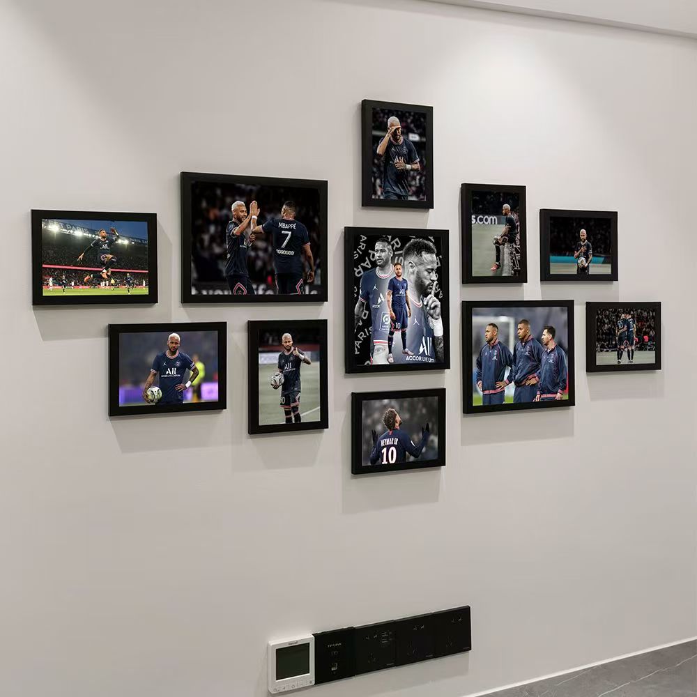 内马尔相框装饰画纪念品生日礼物足球明星海报客厅装饰照片墙挂画