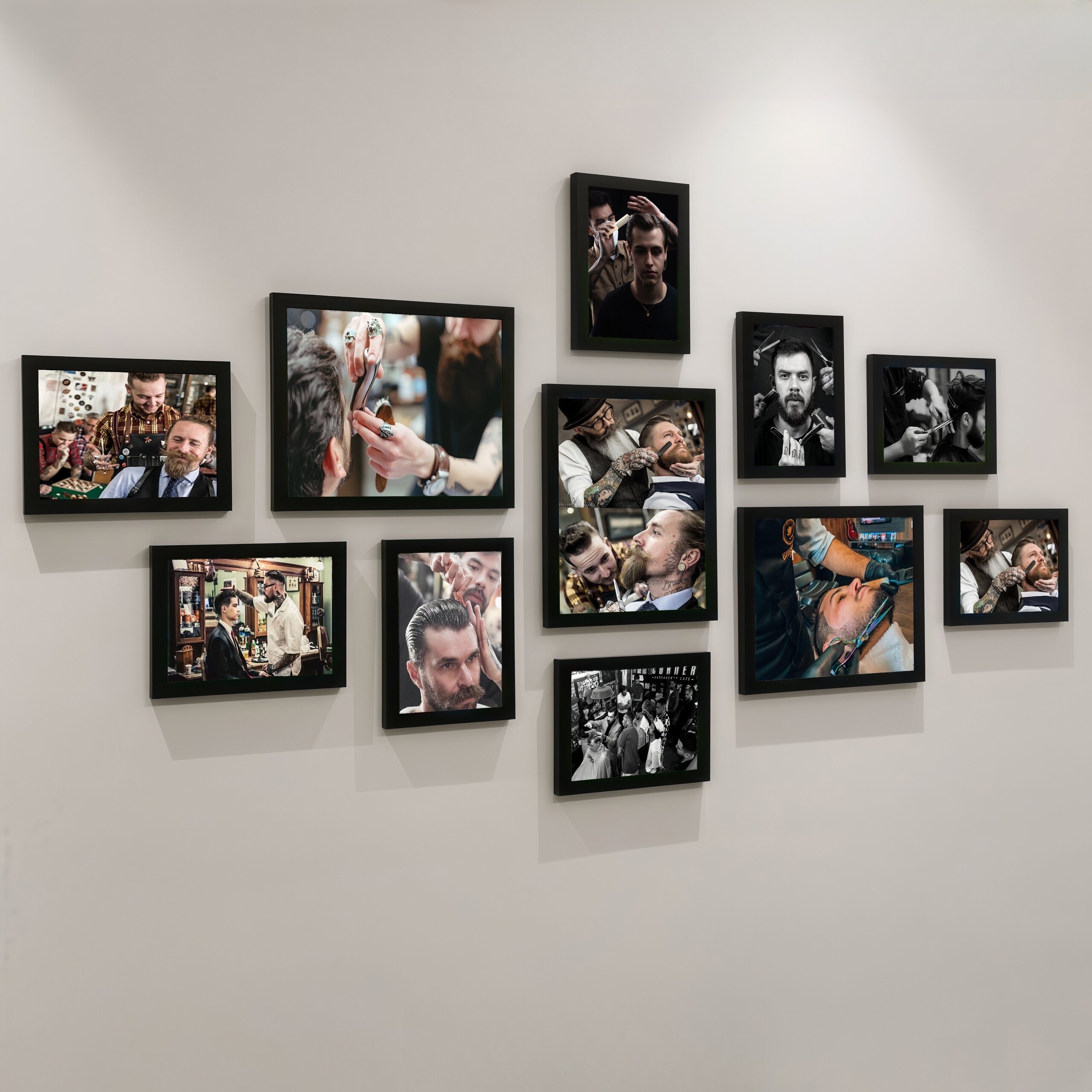 欧式发廊背景墙画框创意美发店壁画潮流时尚相框挂墙装饰画玄关画