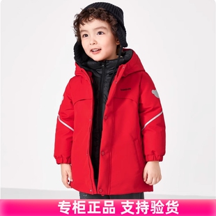 正品清仓男童冬款中长款羽绒服中小童休闲加厚外套儿童保暖上衣潮