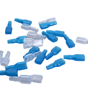 2.8 6.3冷压接线端子配套绝缘胶套护套保护皮套有蓝色白色 4.8