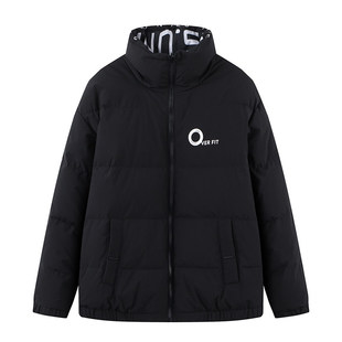 一线撤标撤柜冬季男式2023休闲时尚保暖防风立领短款双面穿羽绒服