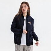 H家 撤标撤柜 2025春秋女新款 简约舒适时尚 刺绣图案立领夹克