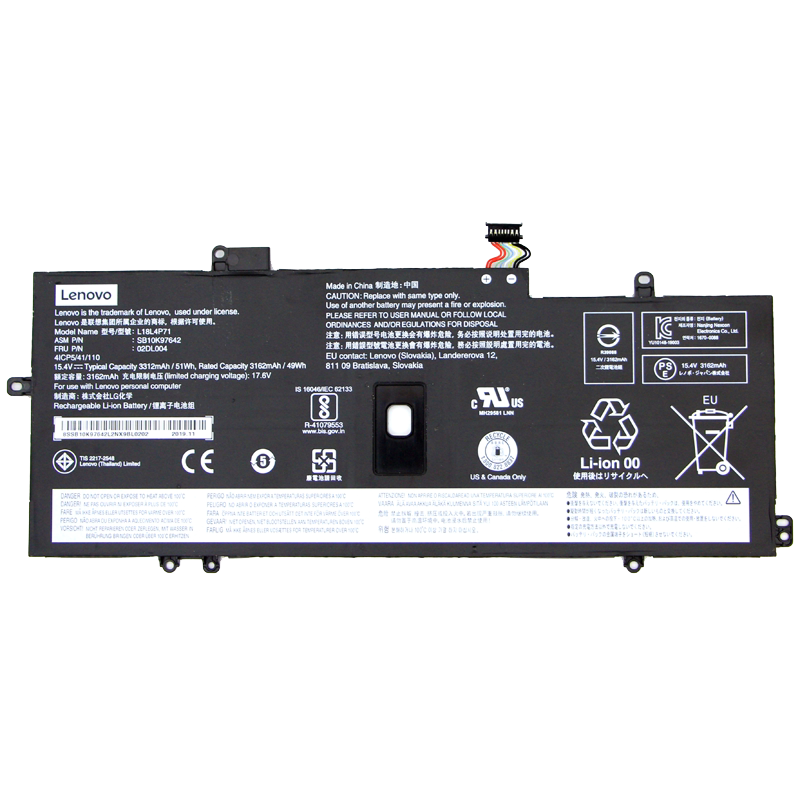 联想原装ThinkPad X1 Carbon Gen8 2019 2020款 8th YOGA 4th  L18L4P7