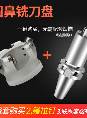 R5刀盘圆刀片刀数控铣床平面50r5圆鼻飞铣刀盘CNC加工中心63r6刀