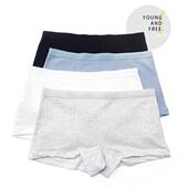 二合一女内裤 安全裤 中低腰纯色纯棉抑菌螺纹棉四角平角包臀防走光