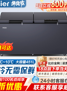 海尔大冰柜商用双开门超大容量429/519L全冷冻柜急冻保鲜冻肉冰箱
