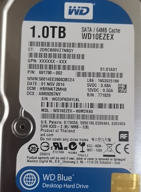 WD10EZEX-60M2NA0 2060-771829-005敲盘异响盘片划伤网站数据恢复