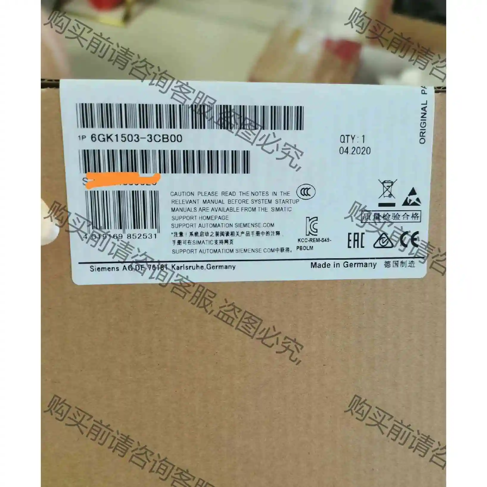 SIEMENS/西门zi503-3CB00 2020 议价 品质保证