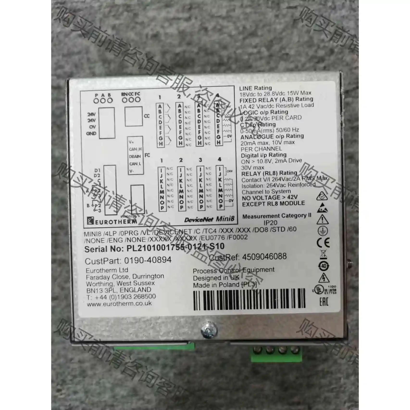 EUROTHERM MINI8/4LP/0PRG/VL/DE 议价 品质保证
