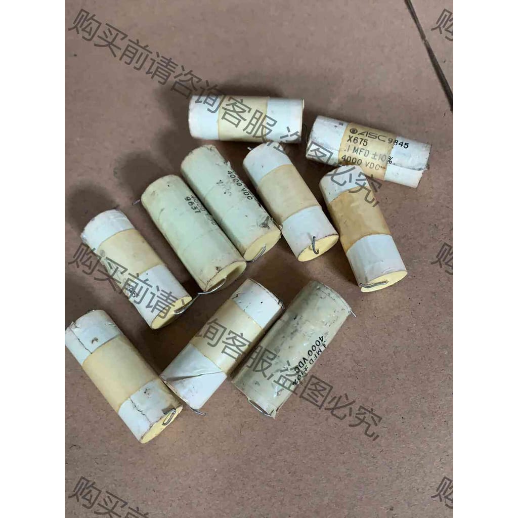 功能正常议价 美国 ASC 4000V0.1UF 古董耦合薄膜电容，体积1