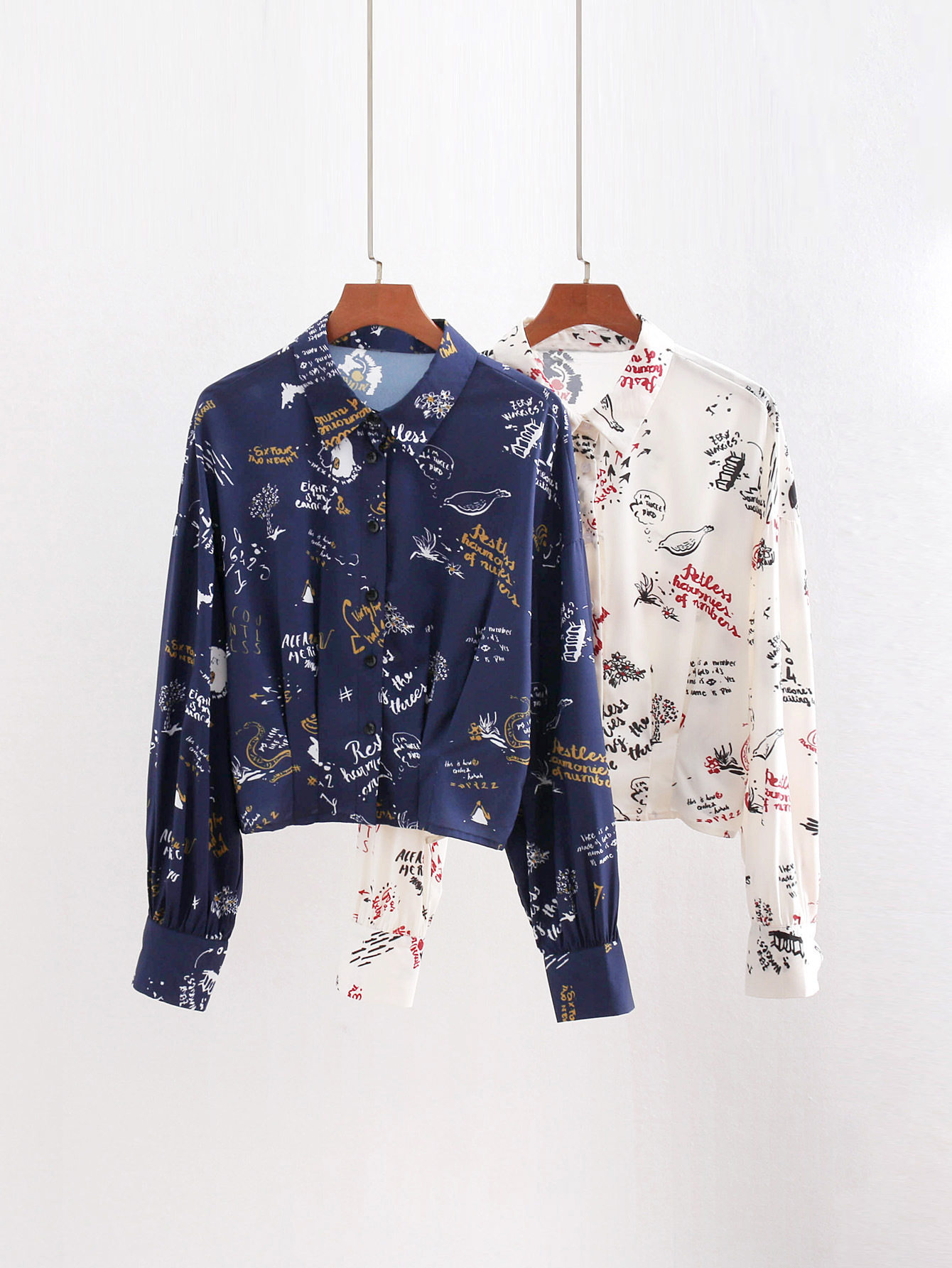 printing Long sleeve shirt POLO Easy shirt jacket 2019 The new autumn Lapel printing shirtin the Women's clothing/Boutique , Shirt  category - from Buy2taobao.com to provide professional Taobao agent buy service