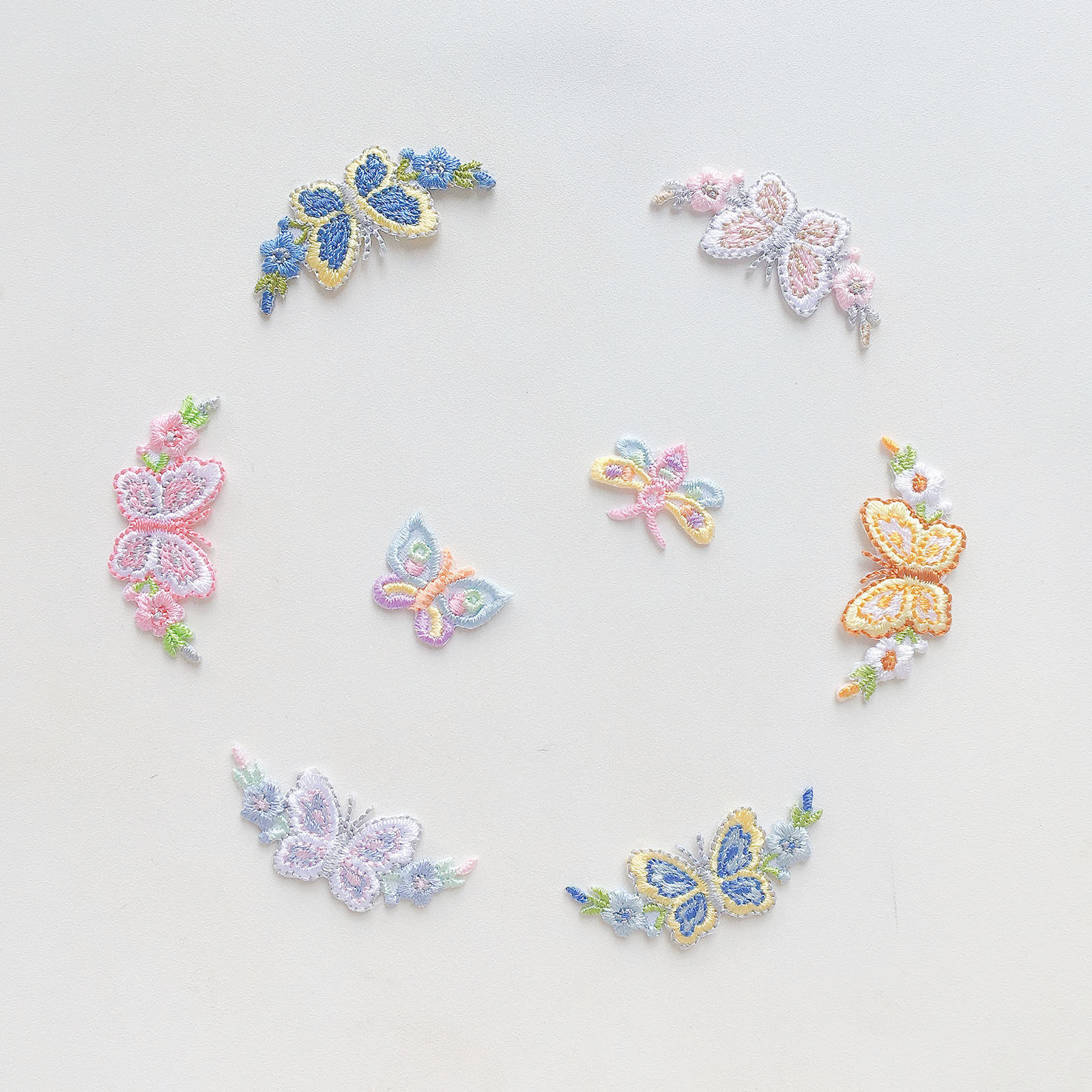 特价清仓     蝴蝶小花朵衣服衣领贴花热熔胶刺绣布贴DIY装饰补丁