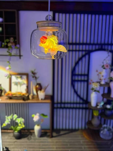 娃屋治愈布景迷你场景摆件bjd道具微缩模型装饰鱼灯