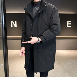 SEABASS冬季潮牌中长款男装立领羽绒服高品质保暖白鸭绒轻熟外套