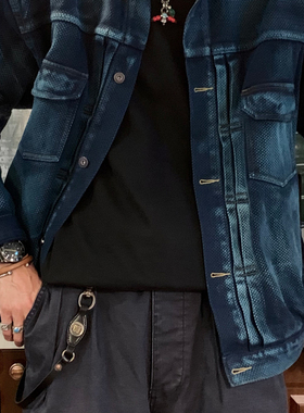 Hardwind 机车风格 美式复古 铁十字牛皮手工牛皮财布链裤链腰链