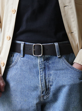真皮翻绒皮翻毛皮复古经典休闲商务中性男女皮带腰带leather belt