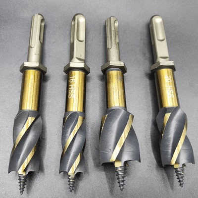 高速钢打洞合金三角柄钻头