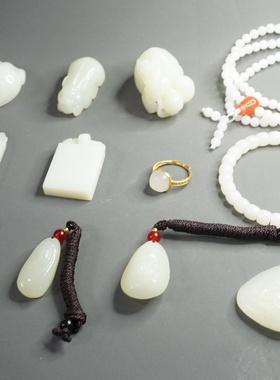 天然和田玉挂件手串戒指吊坠一物一拍M总