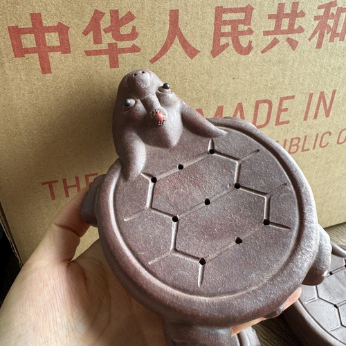 库存几十年宜兴紫砂龙龟大尺寸茶宠镇纸摆件茶具茶桌茶道配件
