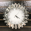 饰时钟创意贴镜静音钟表太阳机芯 挂钟餐厅家用轻奢装 时尚 客厅个性