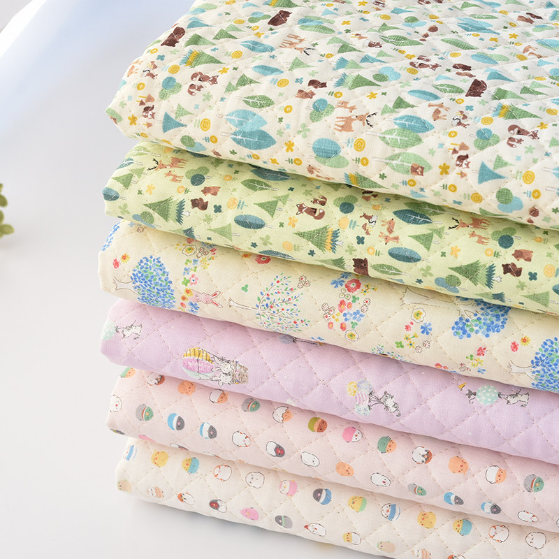 cosmo日本进口面料纯棉绗缝夹棉布料秋冬服装夏被宝宝手工diy