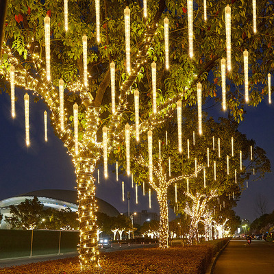 户外防水太阳能流星雨装饰灯挂树