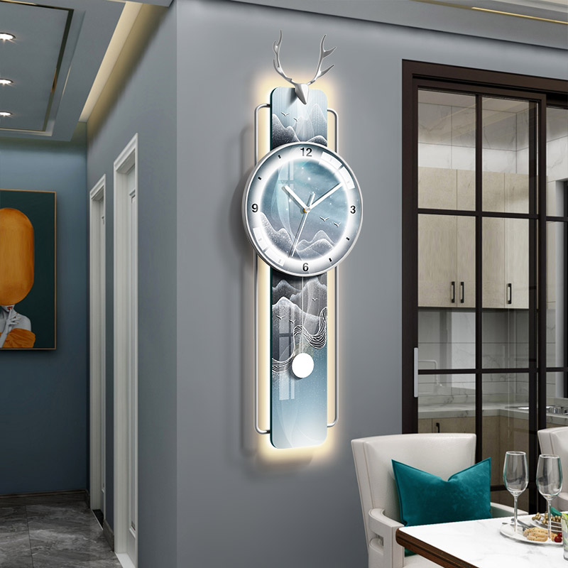 创意大气钟表客厅现代简约轻奢2024新款网红餐厅装饰家用时尚挂钟