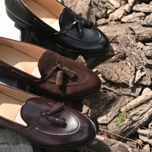 雅生AXEN手工固特异流苏乐福Tassels Loafer皮底橡胶底