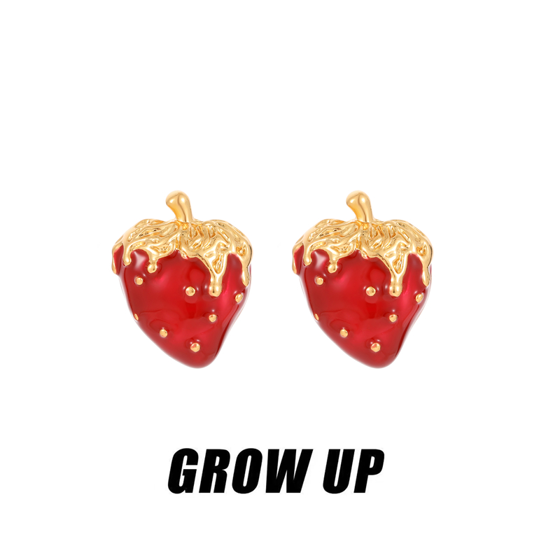 GROWUP原创草莓银针耳钉