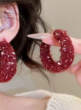 GROW UP原创设计复古港风耳环女气质高级感耳饰耳钉秋冬S925银针