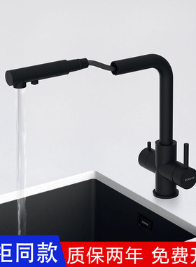 德国Schock硕科厨房花岗岩冷热净水双出水抽拉龙头不锈钢Vitus