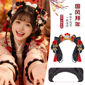 古风汉服假发包女一体式 盘发造型唐风假发垫发包 全套头饰发髻古装