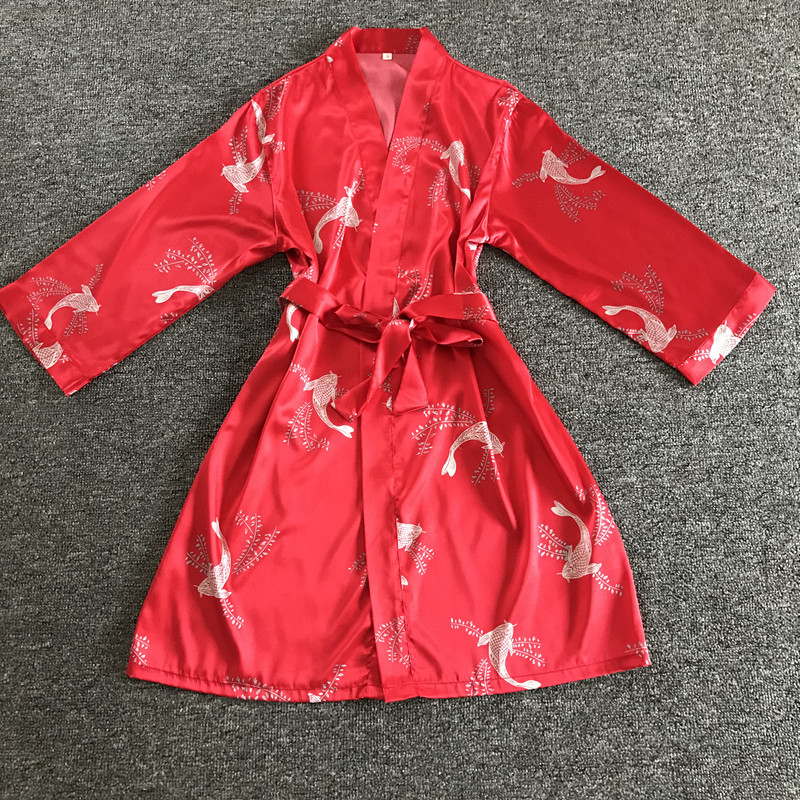 性感晨袍伴娘仿真丝绸家居服