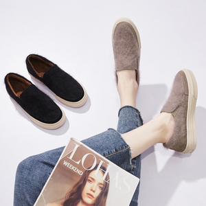 真皮加绒乐福鞋
