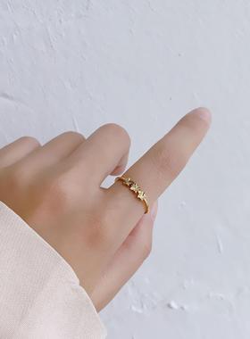 新款钛钢戒指女细简约气质18k