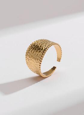 欧美爆款开口可调节钛钢戒指女