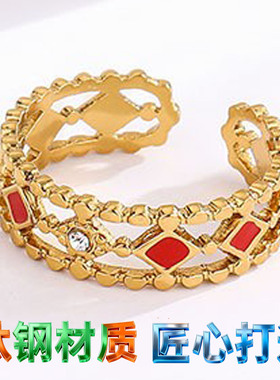 时尚法式开口钛钢戒指女百搭小众