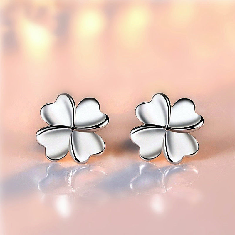 经典爆款四叶草耳钉女清新光身四叶草耳环时尚简约耳饰earrings