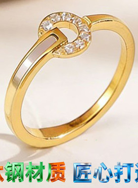 白贝钛钢戒指女小众设计高级感食