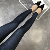 外穿紧身裤 2022年春季 彩色闪光银丝显瘦修身 薄款 加绒女 亮丝九分裤