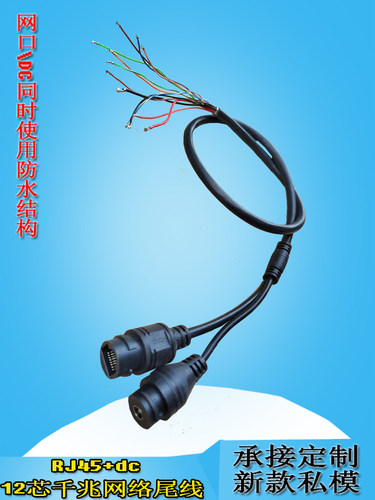 定制4对双绞千兆网口电源都防水