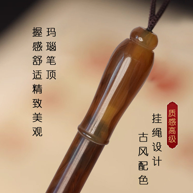 天天文房比优米高端狼毫牛角毛笔礼盒套装书画专业高档毛笔送礼