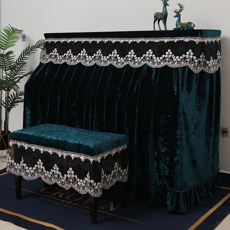 高级感丝绒加厚钢琴罩全罩钢琴套防尘套现代简约轻奢半罩琴布盖布